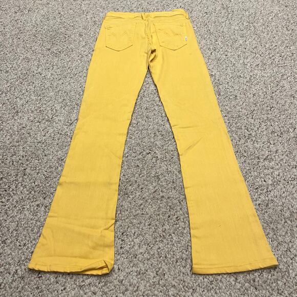Mother The Runaway Pop Yellow Flare Jeans Sz 28 Casual Denim - Picture 7 of 11